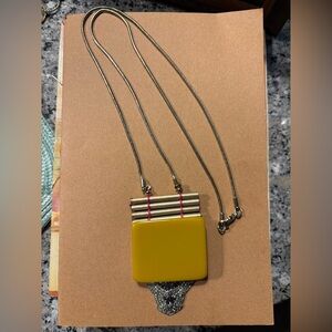 Anthropologie Statement Pendant Necklace NEW no tags
Mustard Yellow w/ Crystals